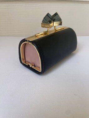 Ted Baker Black Mini Frame Case Crystal Clasp Small Pouch